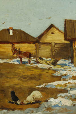 Туржанский Леонард Викторович. Пейзаж с лошадью 